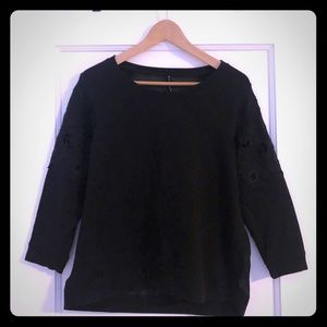 Karen Millen Sweater Top w flower appliqué sleeves